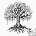Tattoo design, a tree of life, but its branch… – tattoo sketch (№1751512590_0, 03.07.2025 03:16) — tattoovalue.net