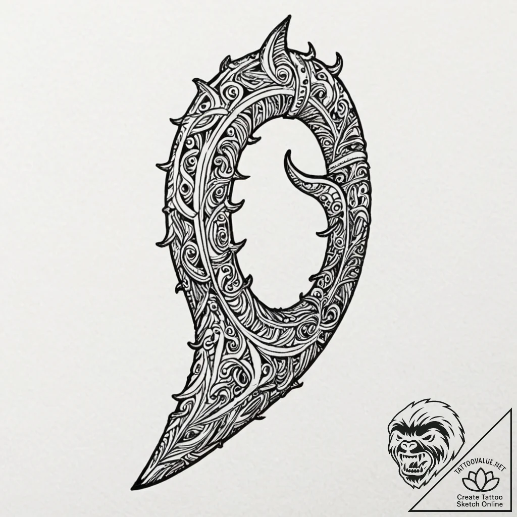 Tattoo design, a single viking drinking horn,... - tattoo sketch (№1751512680_0, 03.07.2025 03:18) — tattoovalue.net