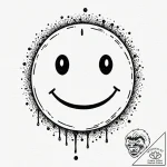 Tattoo design, handpoke style, a sad smiley f… – tattoo sketch (№1751512922_0, 03.07.2025 03:22) — tattoovalue.net