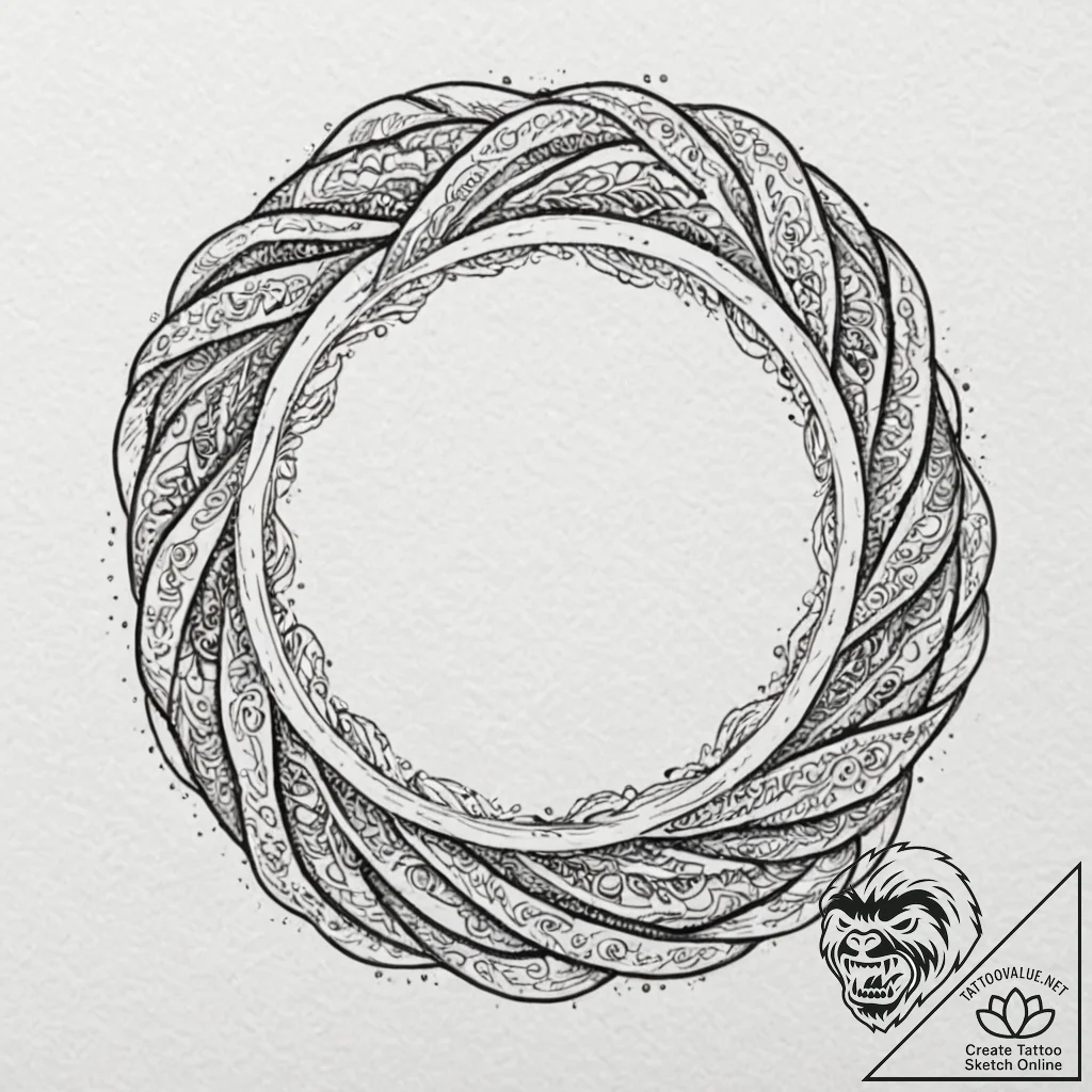 Tattoo design, a mobius strip made of a tank... - tattoo sketch (№1751513581_0, 03.07.2025 03:33) — tattoovalue.net