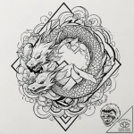 Tattoo design, abstract scene of ragnarok, us… – tattoo sketch (№1751514322_0, 03.07.2025 03:45) — tattoovalue.net