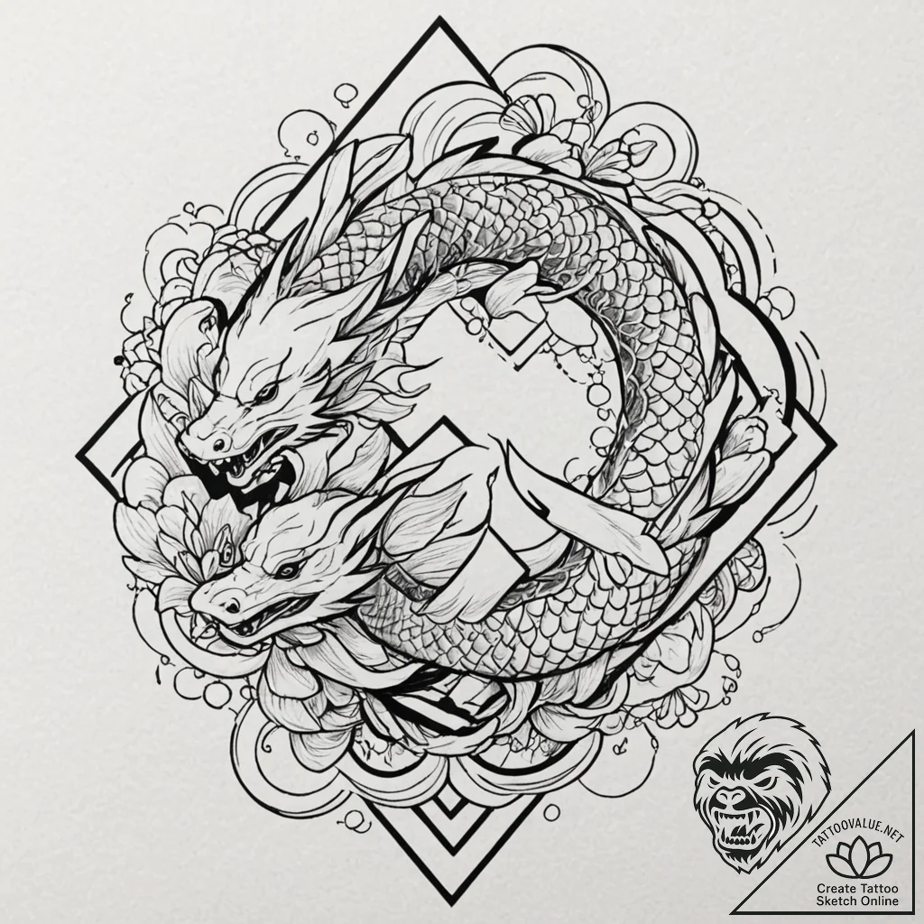 Tattoo design, abstract scene of ragnarok, us... - tattoo sketch (№1751514322_0, 03.07.2025 03:45) — tattoovalue.net