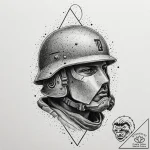 Tattoo design, a soldier’s helmet with tally… – tattoo sketch (№1751514649_0, 03.07.2025 03:50) — tattoovalue.net