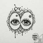 Tattoo design, handpoke style, a pair of cart… – tattoo sketch (№1751514732_0, 03.07.2025 03:52) — tattoovalue.net