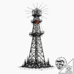 Tattoo design, an electronic warfare antenna… – tattoo sketch (№1751515225_0, 03.07.2025 04:00) — tattoovalue.net