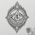 Tattoo design, a hand casting runes, the rune… – tattoo sketch (№1751515470_0, 03.07.2025 04:04) — tattoovalue.net