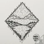 Tattoo design, handpoke style, a window with… – tattoo sketch (№1751515553_0, 03.07.2025 04:05) — tattoovalue.net