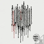 Tattoo design, a barcode that drips and melts… – tattoo sketch (№1751516543_0, 03.07.2025 04:22) — tattoovalue.net