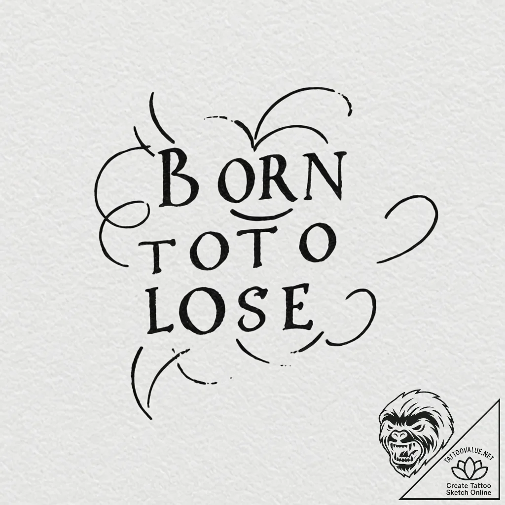 Tattoo design, handpoke style, the words "bor... - tattoo sketch (№1751516880_0, 03.07.2025 04:28) — tattoovalue.net