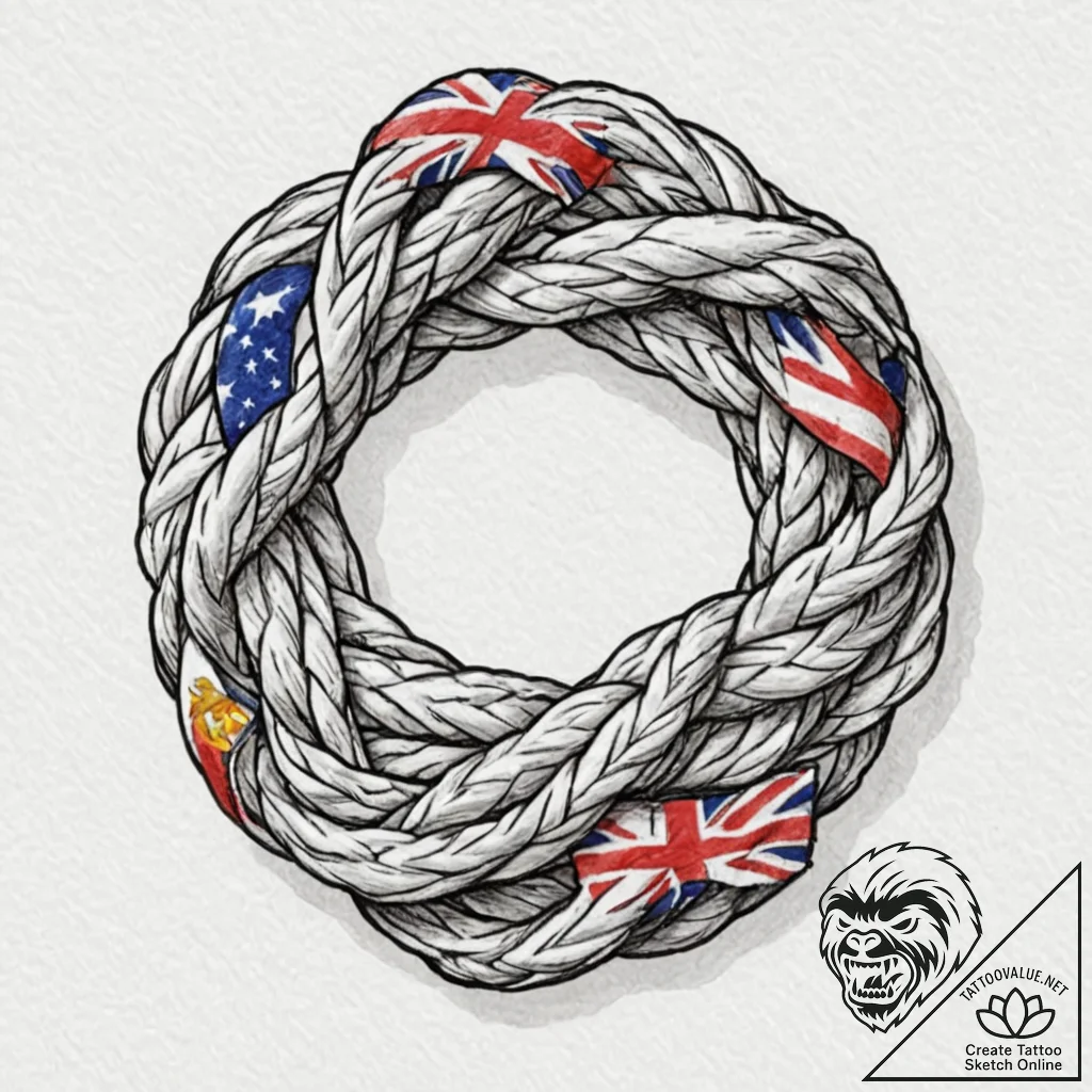 Tattoo design, national flags of different co... - tattoo sketch (№1751517216_0, 03.07.2025 04:33) — tattoovalue.net