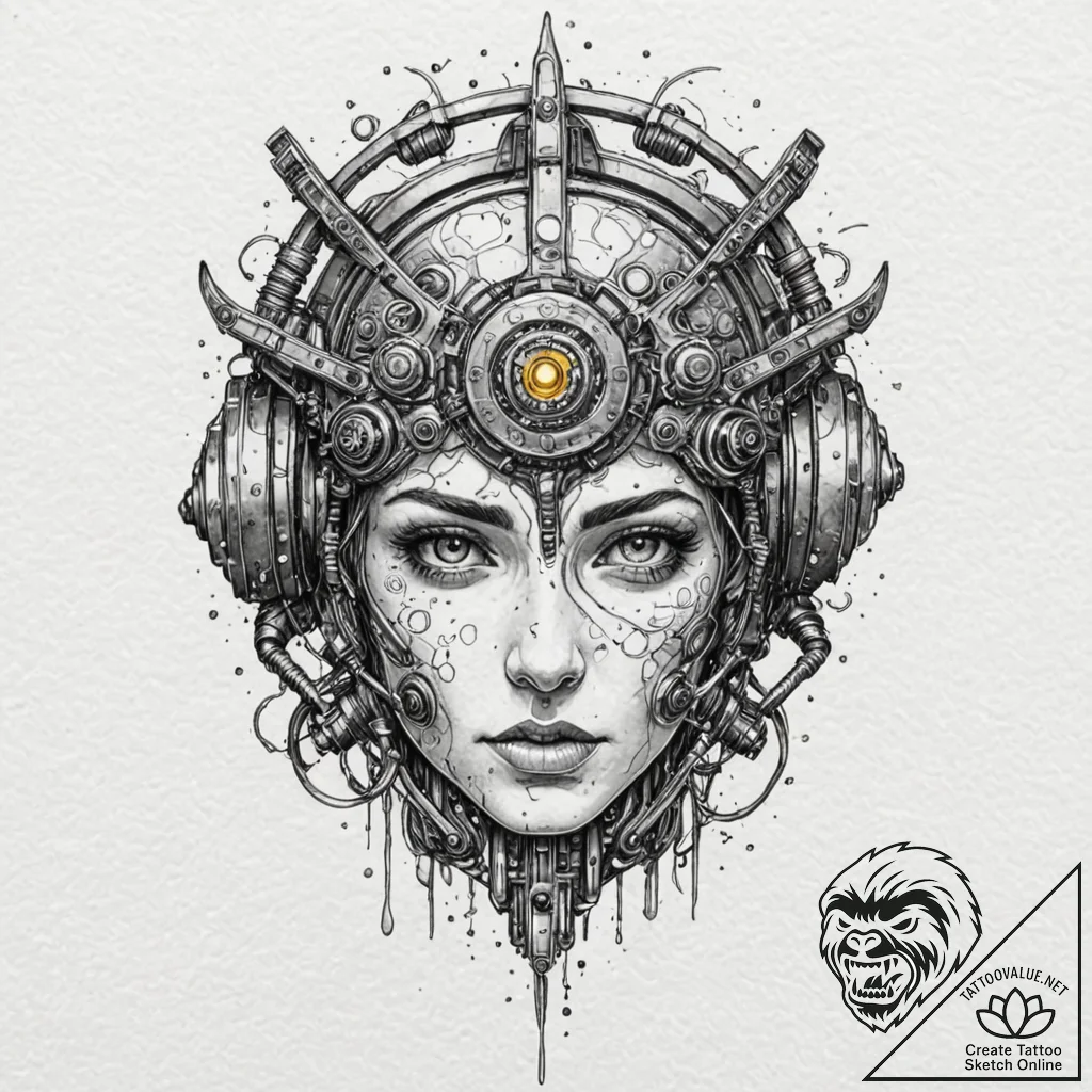 Tattoo design, helm of awe (aegishjalmur) int... - tattoo sketch (№1751517469_0, 03.07.2025 04:37) — tattoovalue.net