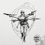 Tattoo design, a soldier with a drone gun, fi… – tattoo sketch (№1751518378_0, 03.07.2025 04:52) — tattoovalue.net