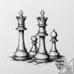 Tattoo design, a chess board where one side h… – tattoo sketch (№1751519921_0, 03.07.2025 05:18) — tattoovalue.net