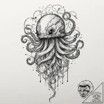 Tattoo design, a jellyfish, its tentacles are… – tattoo sketch (№1751520669_0, 03.07.2025 05:31) — tattoovalue.net