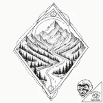Tattoo sketch — mountain range seen from abov… – tattoo sketch (№1751520916_0, 03.07.2025 05:35) — tattoovalue.net