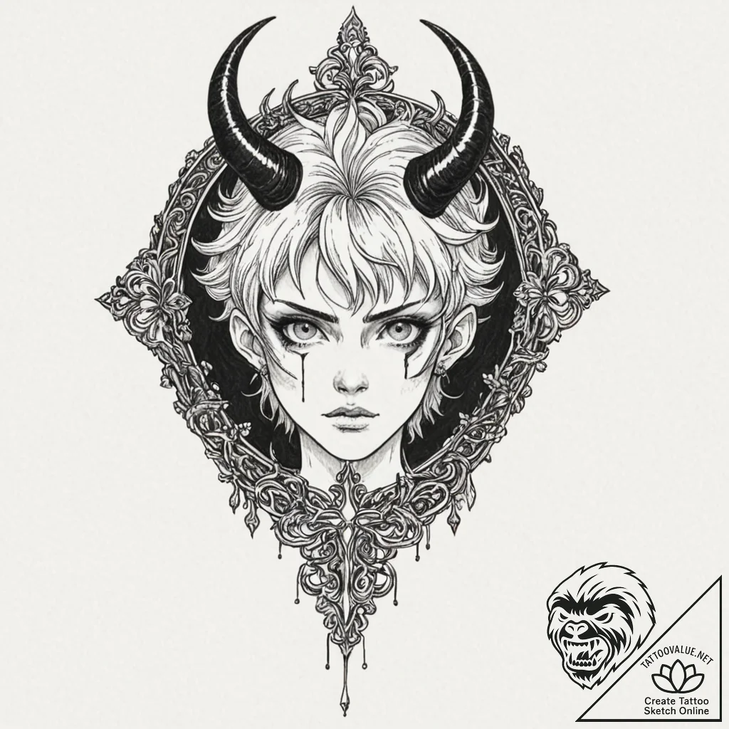 (aesthetic of berserk, claymore, devilman cry... - tattoo sketch (№1751521169_0, 03.07.2025 05:39) — tattoovalue.net
