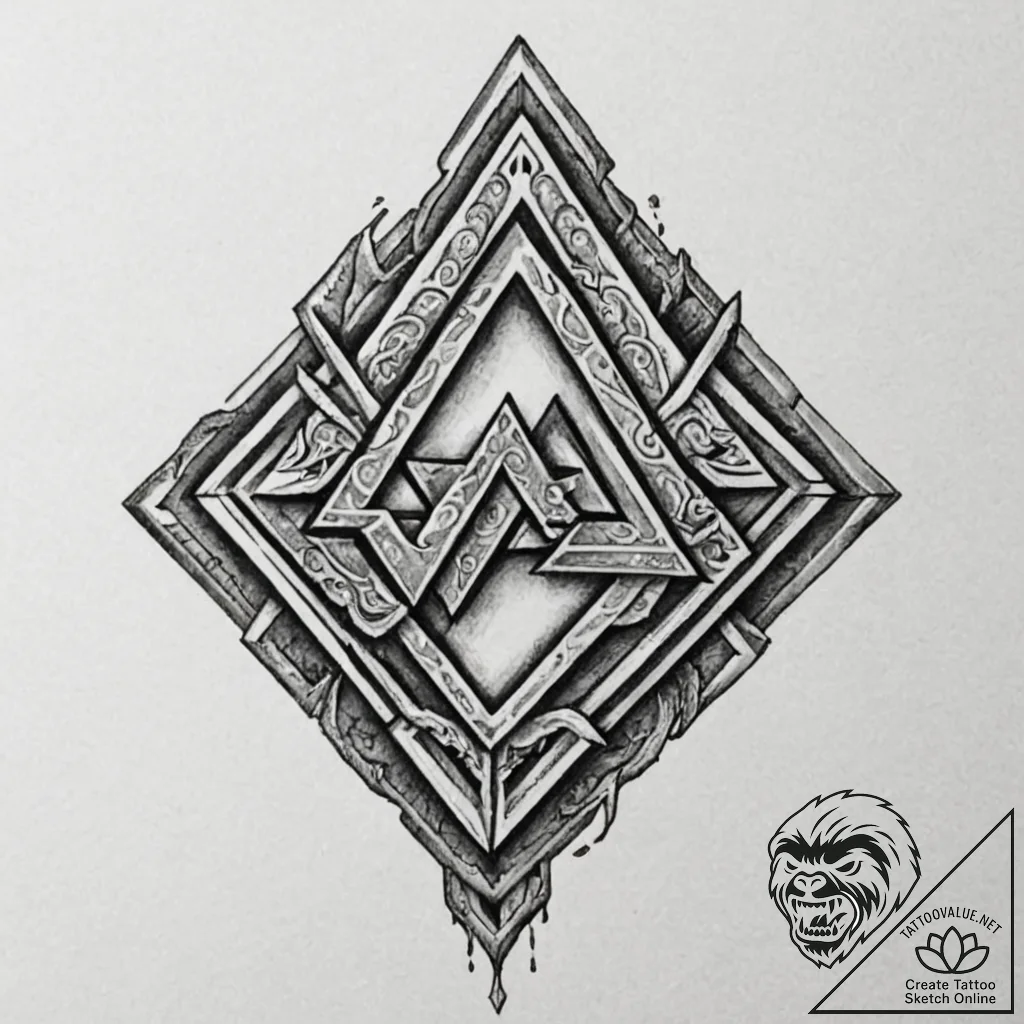 Tattoo design, a collage of viking symbols (v... - tattoo sketch (№1751521993_0, 03.07.2025 05:53) — tattoovalue.net