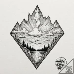 Tattoo design, a single piece of shrapnel, sh… – tattoo sketch (№1751522393_0, 03.07.2025 05:59) — tattoovalue.net