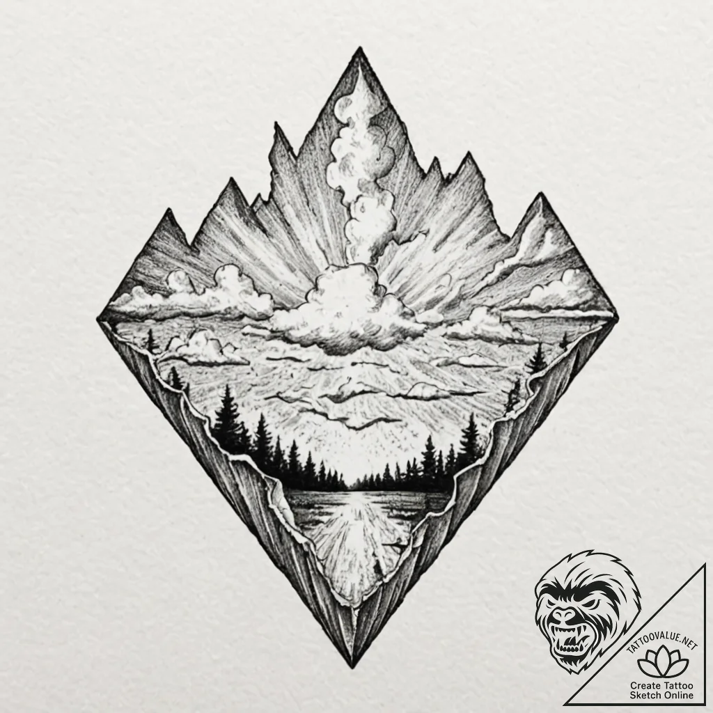 Tattoo design, a single piece of shrapnel, sh... - tattoo sketch (№1751522393_0, 03.07.2025 05:59) — tattoovalue.net