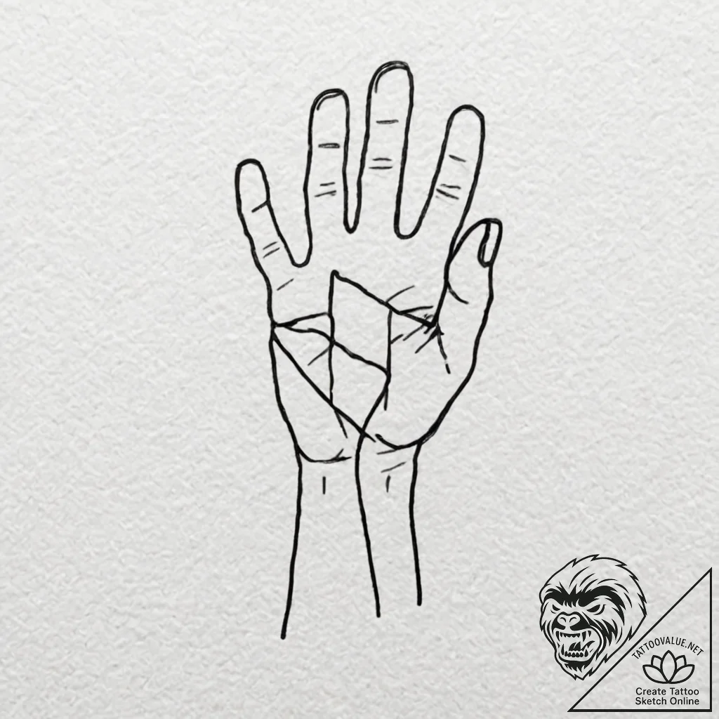 Tattoo design, handpoke style, a band-aid ove... - tattoo sketch (№1751522474_0, 03.07.2025 06:01) — tattoovalue.net