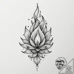Tattoo design, handpoke style, a little flame… – tattoo sketch (№1751522712_0, 03.07.2025 06:05) — tattoovalue.net