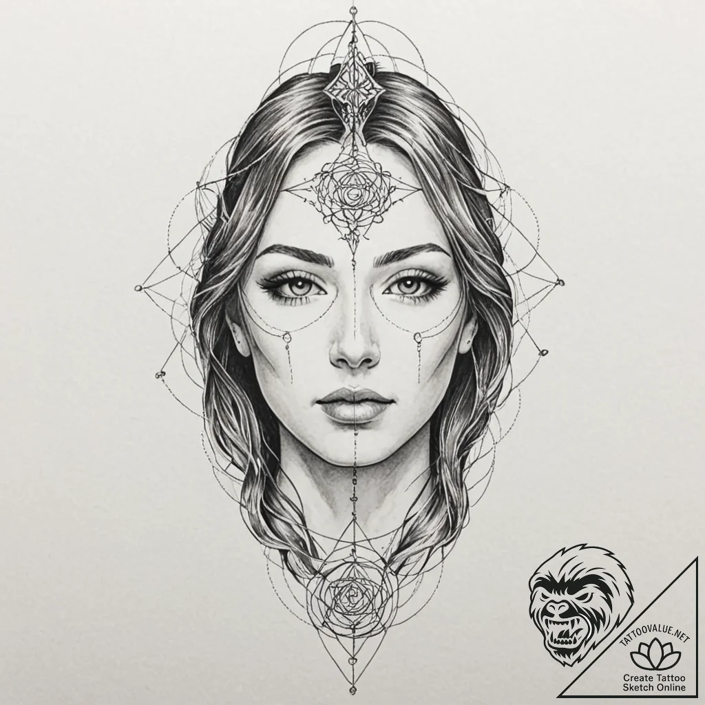 Tattoo sleeve design, ai god complex, a giant... - tattoo sketch (№1751523712_0, 03.07.2025 06:21) — tattoovalue.net