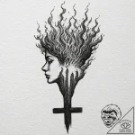Tattoo design, a human silhouette, half solid… – tattoo sketch (№1751524381_0, 03.07.2025 06:33) — tattoovalue.net
