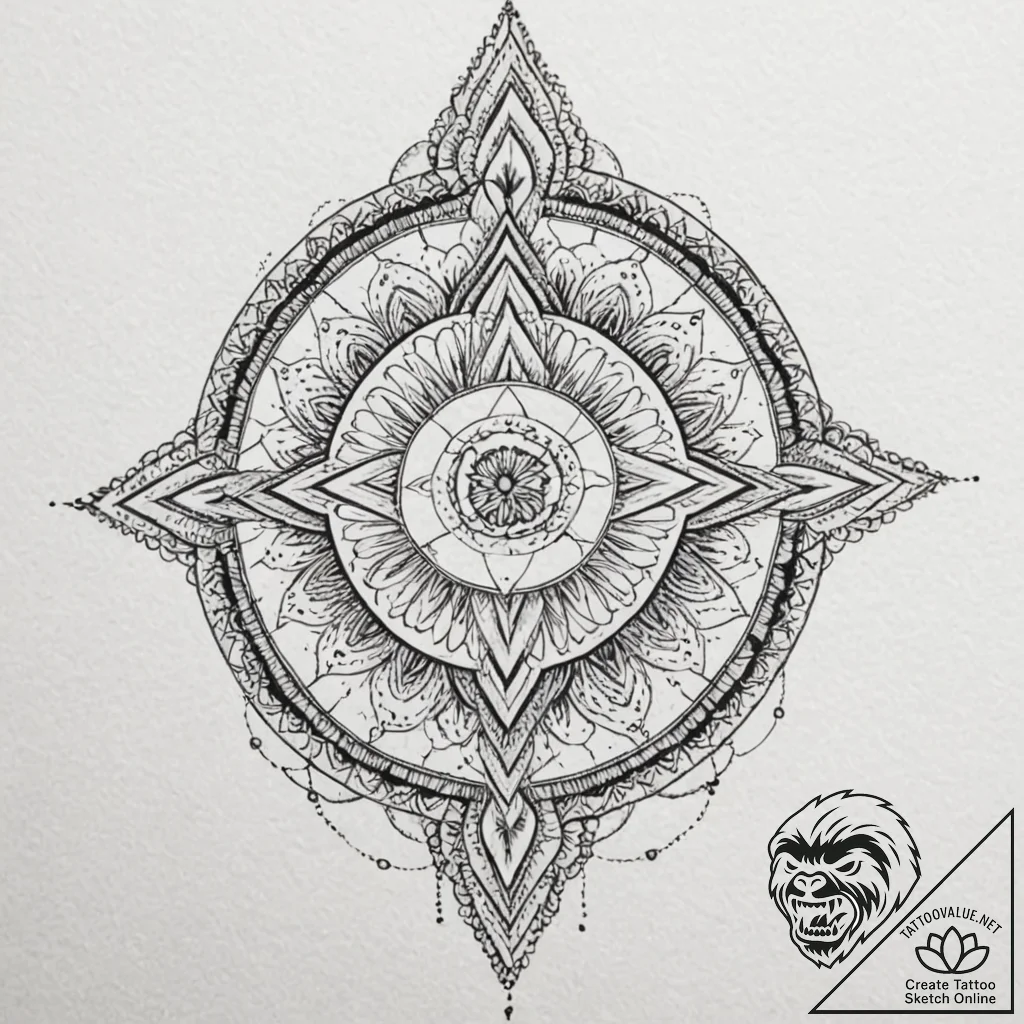 Tattoo sketch of a blind seer with rune eyes... - tattoo sketch (№1751524462_0, 03.07.2025 06:34) — tattoovalue.net