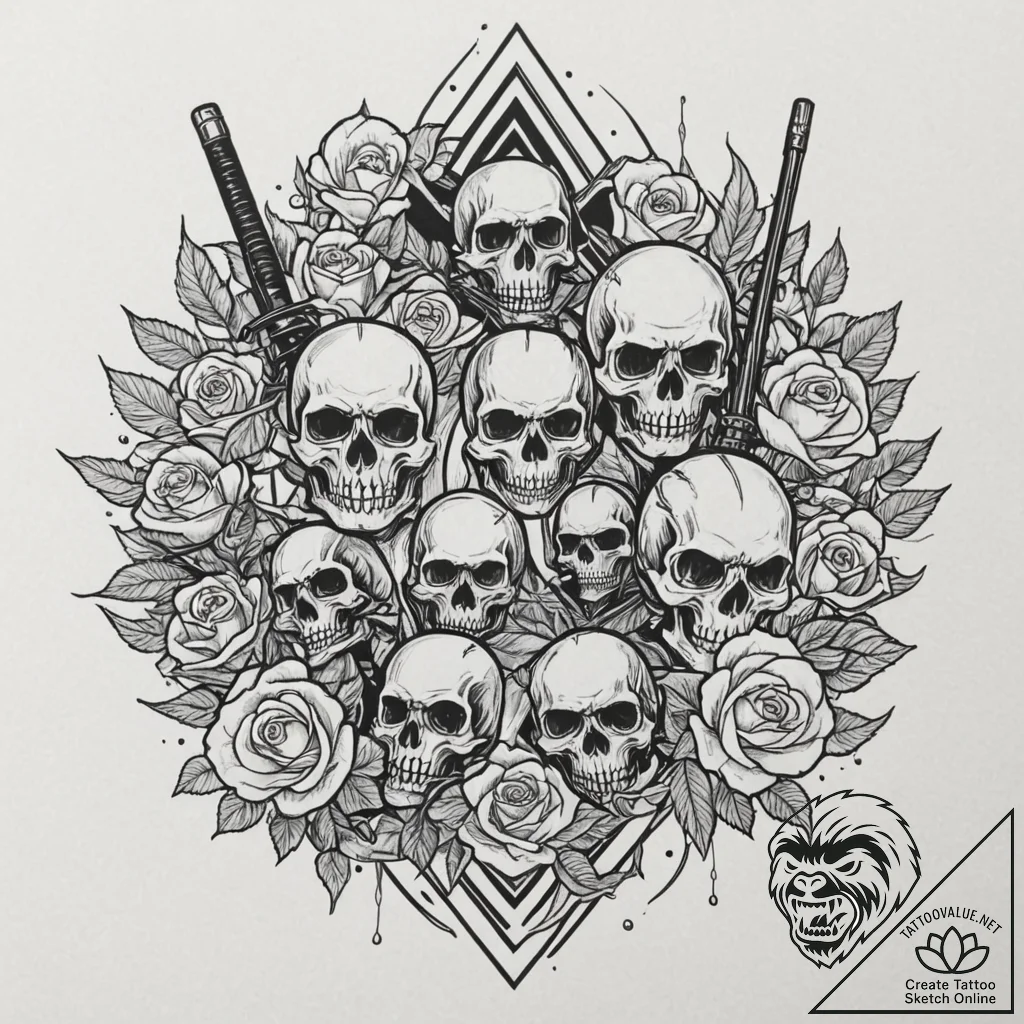Tattoo design, a battle scene from a classic... - tattoo sketch (№1751524544_0, 03.07.2025 06:35) — tattoovalue.net