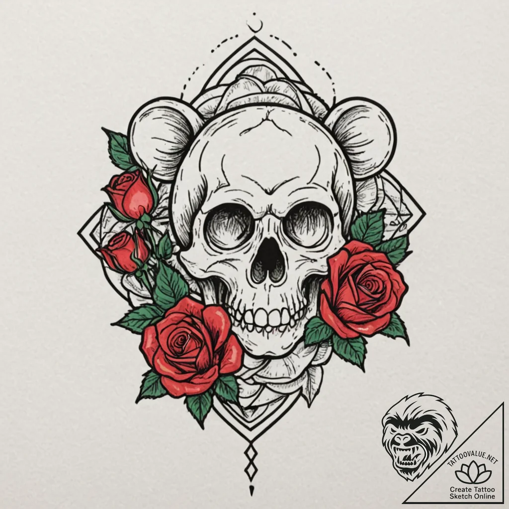 Tattoo design, handpoke style, a mouse cursor... - tattoo sketch (№1751524716_0, 03.07.2025 06:38) — tattoovalue.net