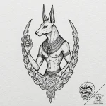 Tattoo design, anubis, the egyptian god of th… – tattoo sketch (№1751525304_0, 03.07.2025 06:48) — tattoovalue.net