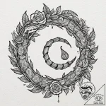 Tattoo design, an ouroboros serpent, but it’s… – tattoo sketch (№1751527165_0, 03.07.2025 07:19) — tattoovalue.net