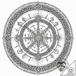 Tattoo design, a magic circle, with intricate… – tattoo sketch (№1751528333_0, 03.07.2025 07:38) — tattoovalue.net
