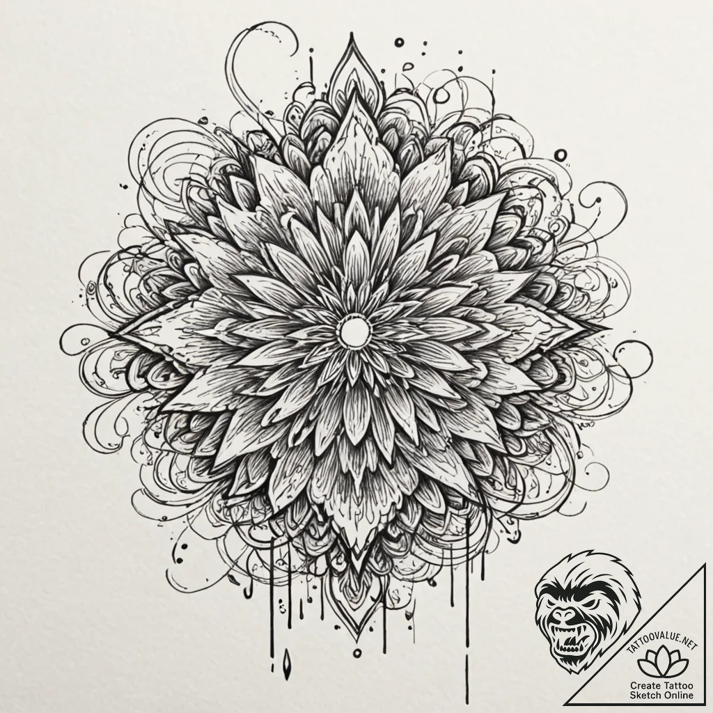 Tattoo design, the soundwave of an explosion,... - tattoo sketch (№1751529750_0, 03.07.2025 08:02) — tattoovalue.net