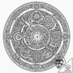 Tattoo sketch of a rune circle turning into g… – tattoo sketch (№1751530623_0, 03.07.2025 08:17) — tattoovalue.net