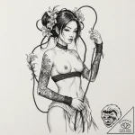 Tattoo sleeve design, shibari inspired, a bea… – tattoo sketch (№1751530783_0, 03.07.2025 08:19) — tattoovalue.net