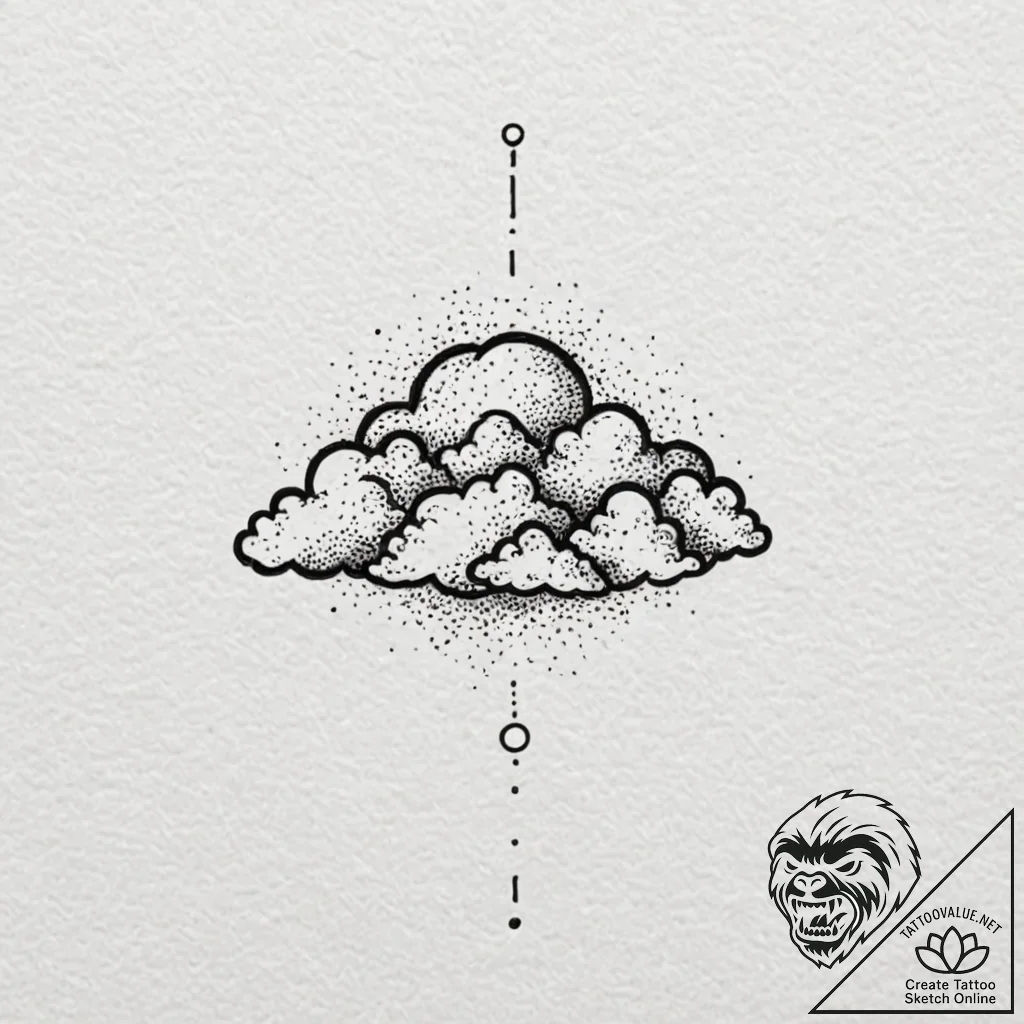 Tattoo design, handpoke style, a pixelated cl... - tattoo sketch (№1751531117_0, 03.07.2025 08:25) — tattoovalue.net