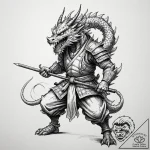 Tattoo design, a samurai warrior fighting not… – tattoo sketch (№1751531542_0, 03.07.2025 08:32) — tattoovalue.net