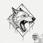 Tattoo design, fenrir’s jaws, wide open, form… – tattoo sketch (№1751531873_0, 03.07.2025 08:37) — tattoovalue.net