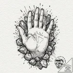 Tattoo design, a human hand breaking free fro… – tattoo sketch (№1751532034_0, 03.07.2025 08:40) — tattoovalue.net
