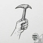 Tattoo design, handpoke style, a happy-lookin… – tattoo sketch (№1751532447_0, 03.07.2025 08:47) — tattoovalue.net