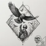Tattoo design, a hand releasing a small recon… – tattoo sketch (№1751532610_0, 03.07.2025 08:50) — tattoovalue.net