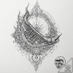 Tattoo design, heimdall blowing the gjallarho… – tattoo sketch (№1751533275_0, 03.07.2025 09:01) — tattoovalue.net