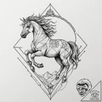Tattoo design, eight-legged horse sleipnir ga… – tattoo sketch (№1751533356_0, 03.07.2025 09:02) — tattoovalue.net