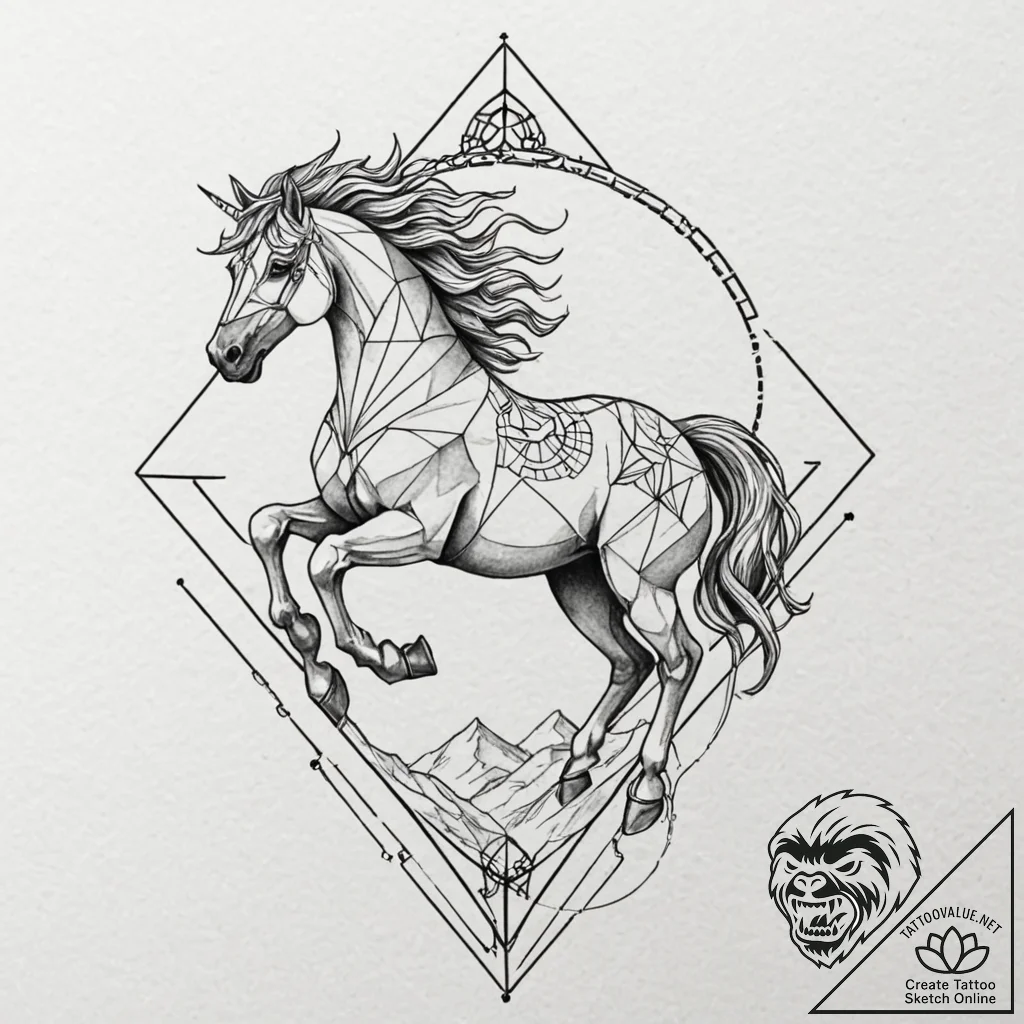 Tattoo design, eight-legged horse sleipnir ga... - tattoo sketch (№1751533356_0, 03.07.2025 09:02) — tattoovalue.net