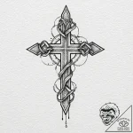 Tattoo design, a medic’s cross symbol, formed… – tattoo sketch (№1751533520_0, 03.07.2025 09:05) — tattoovalue.net