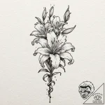 Tattoo design, a human spine fused with the s… – tattoo sketch (№1751533773_0, 03.07.2025 09:09) — tattoovalue.net