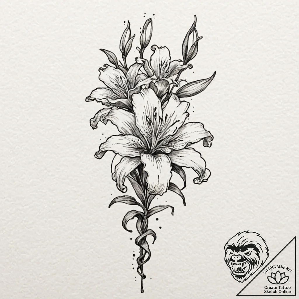 Tattoo design, a human spine fused with the s... - tattoo sketch (№1751533773_0, 03.07.2025 09:09) — tattoovalue.net