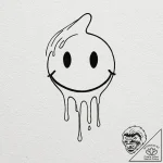 Tattoo design, a melting smiley face, drippin… – tattoo sketch (№1751533855_0, 03.07.2025 09:10) — tattoovalue.net