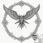 Tattoo design, an fpv drone and a diving falc… – tattoo sketch (№1751534277_0, 03.07.2025 09:17) — tattoovalue.net